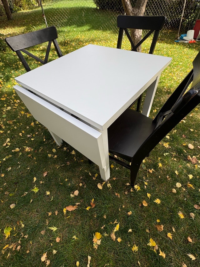 IKEA Nordviken drop leaf table and 3 Ingolf chairs - photo 2
