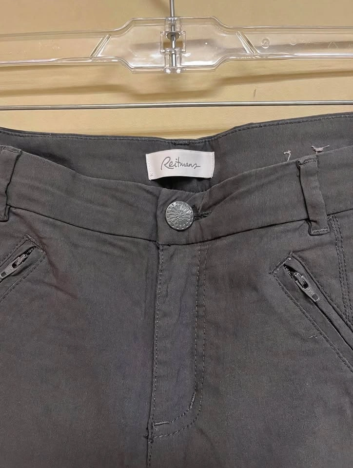 Reitmans Charcoal Grey Skinny Pants – Zipper Pockets – Size L - photo 2