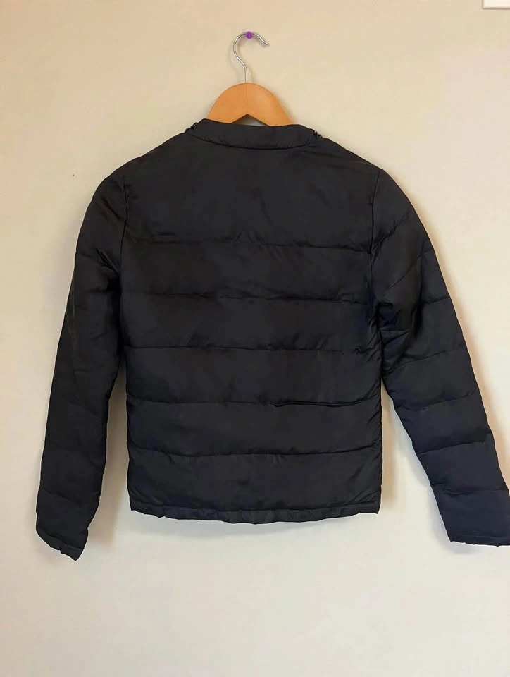 Motivi Black Quilted Jacket with Floral Embellishments- Size S - photo 3