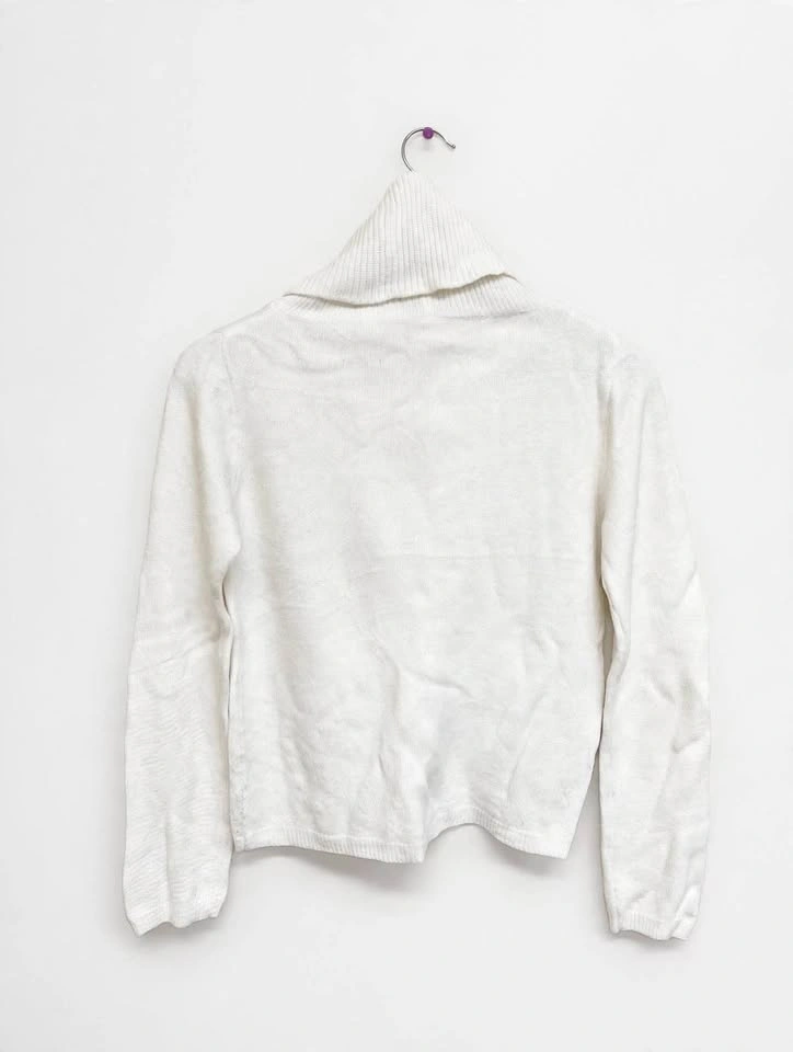White Knit Turtleneck Sweater - Size M - photo 3