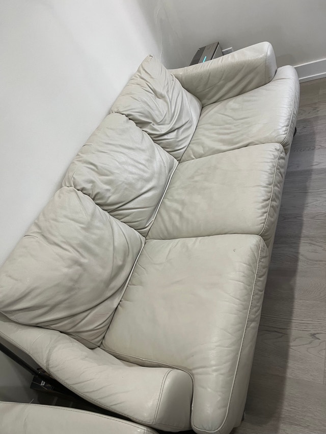 Italian Real Leather Sofa Set — 3-Seater + Loveseat