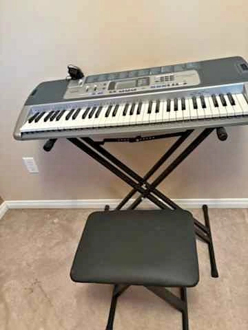 Casio LK-100 Key Lighting Keyboard with Stand and Bench