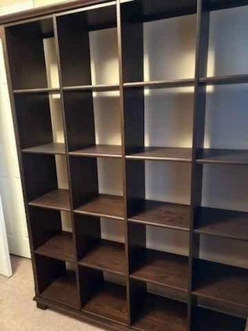 Large Dark Brown Wood 20-Cube Bookcase - photo 2