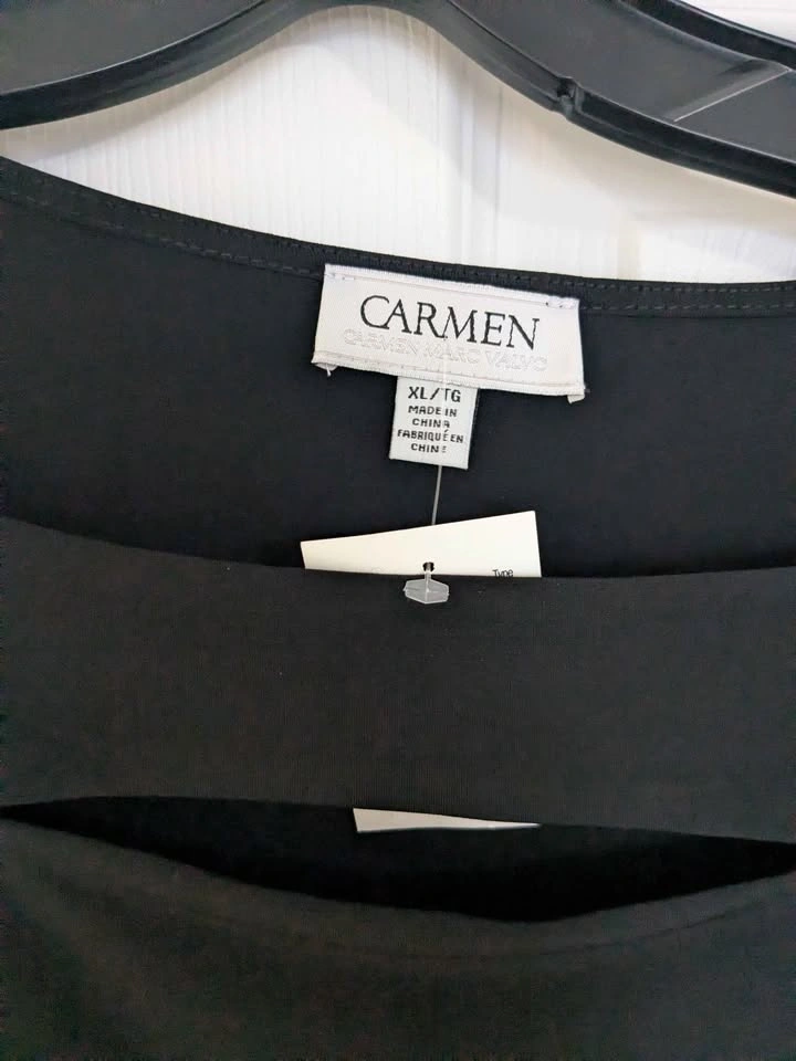 Carmen Marc Valvo Black Cutout Top Size XL - photo 2