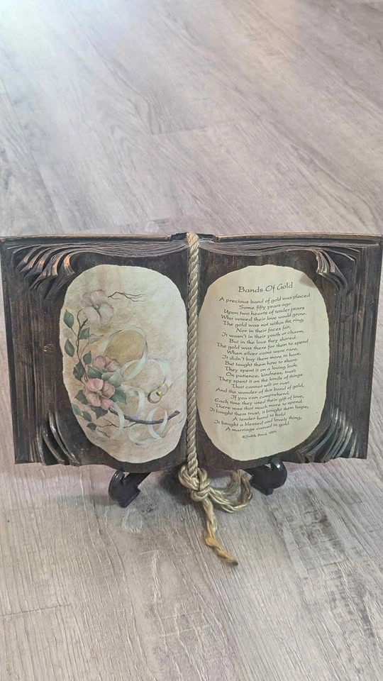 Vintage Judith Bond "Book of Love" 50th Anniversary Plaque