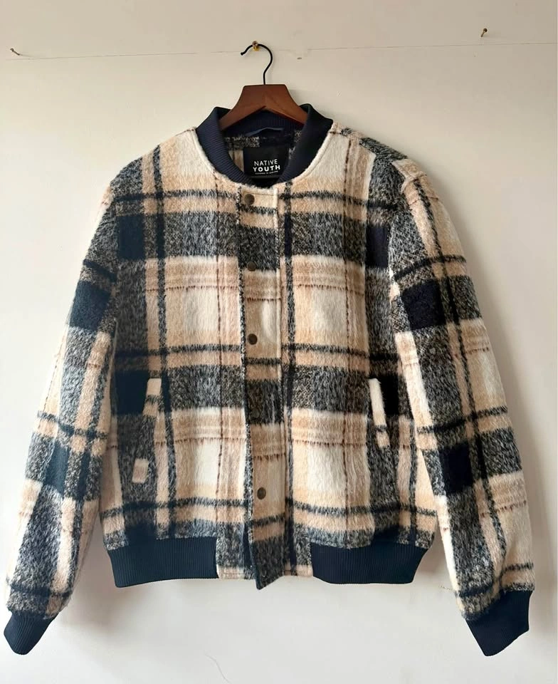 Native Youth Plaid Bomber Jacket