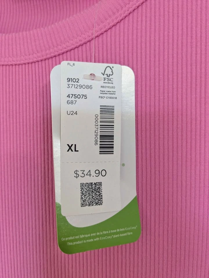 Reitmans Pink Ribbed Short Sleeve T-Shirt Size XL - photo 3
