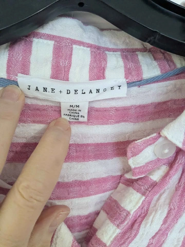 Jane + Delancey Striped Short Sleeve Button-Down Shirt - photo 2