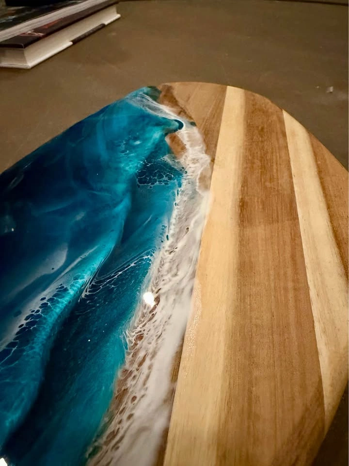 Handmade Wave Wood Serving Board - photo 2
