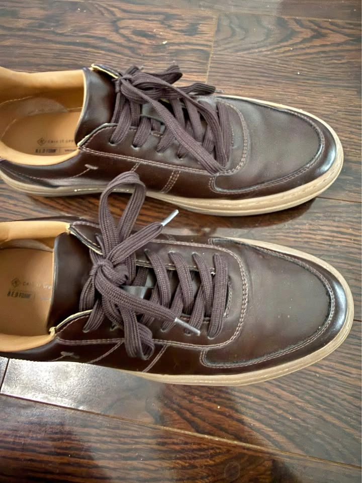 Call It Spring Brown Vegan Leather Sneakers