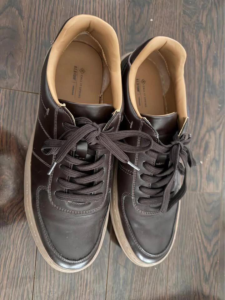 Call It Spring Brown Vegan Leather Sneakers - photo 3