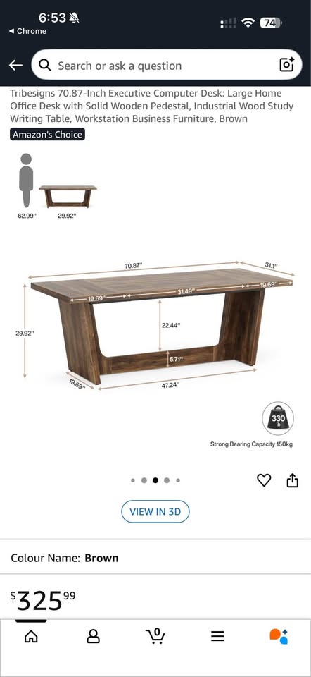 70.8” wooden executive desk / Dining Table (brand new) - photo 5