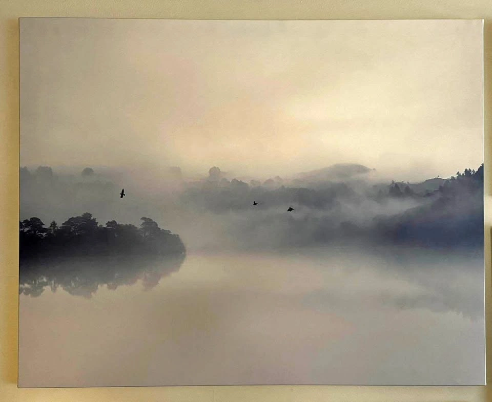 Misty Lake Landscape Canvas Wall Art