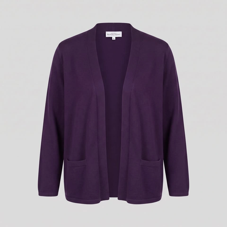 Northern Reflections Purple Open Front Cardigan Size M - photo 2
