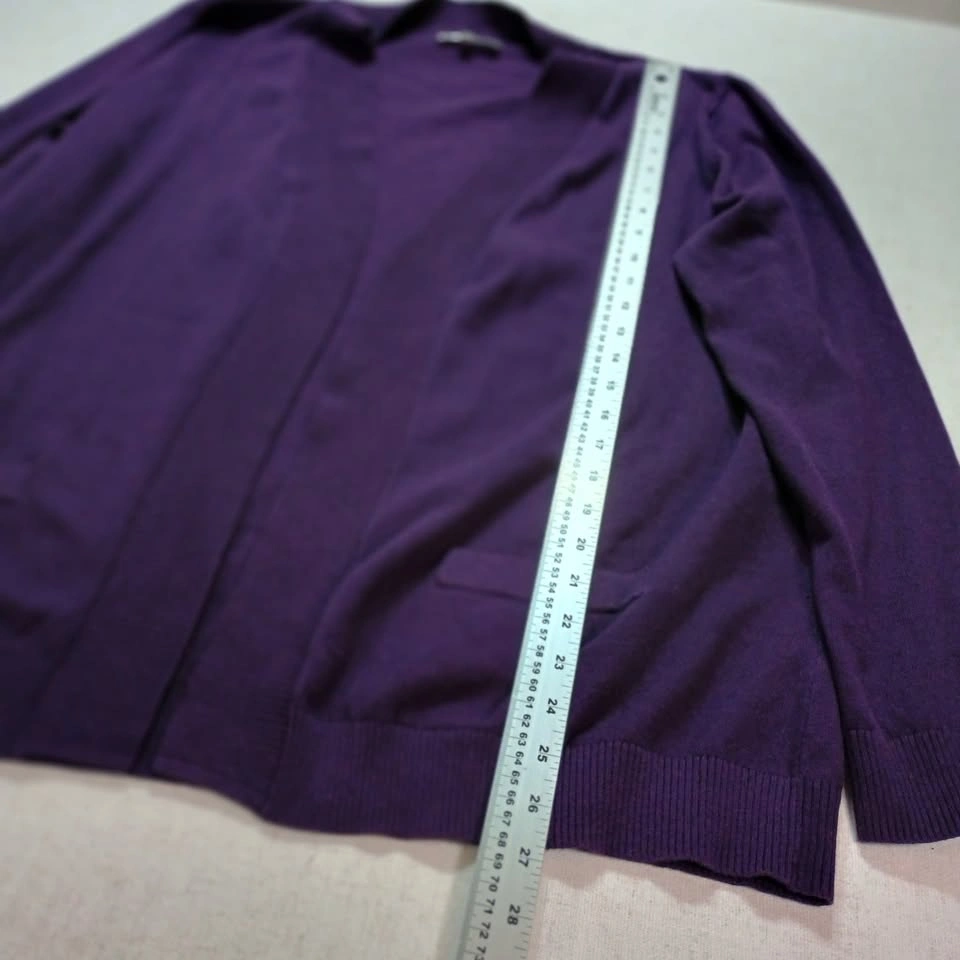 Northern Reflections Purple Open Front Cardigan Size M - photo 3