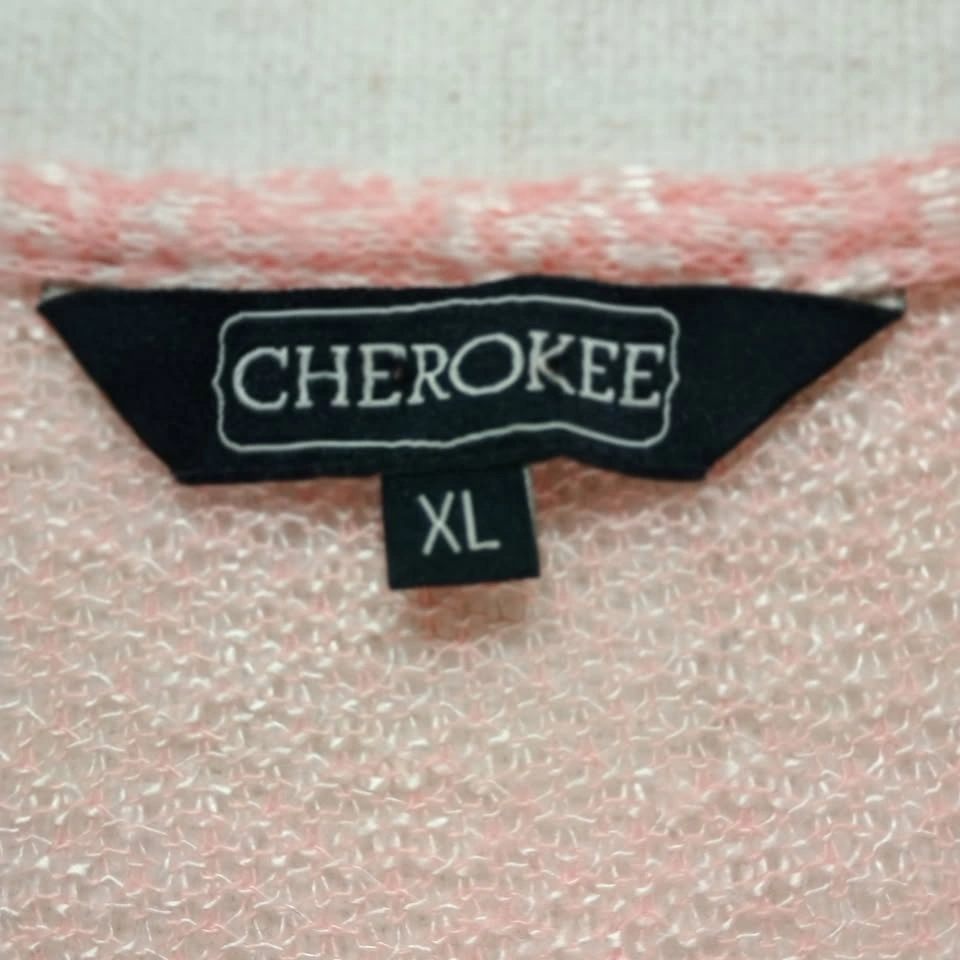 Cherokee Pink Peach Melange Knit Size XL Ruffle Bell Sleeve - photo 3