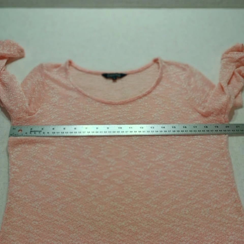 Cherokee Pink Peach Melange Knit Size XL Ruffle Bell Sleeve - photo 5