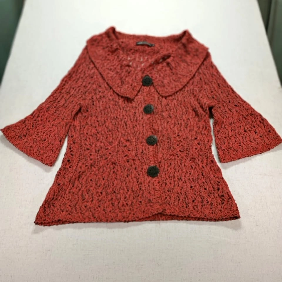 ZoZo Rusty Peach Open Knit Cardigan Size XL