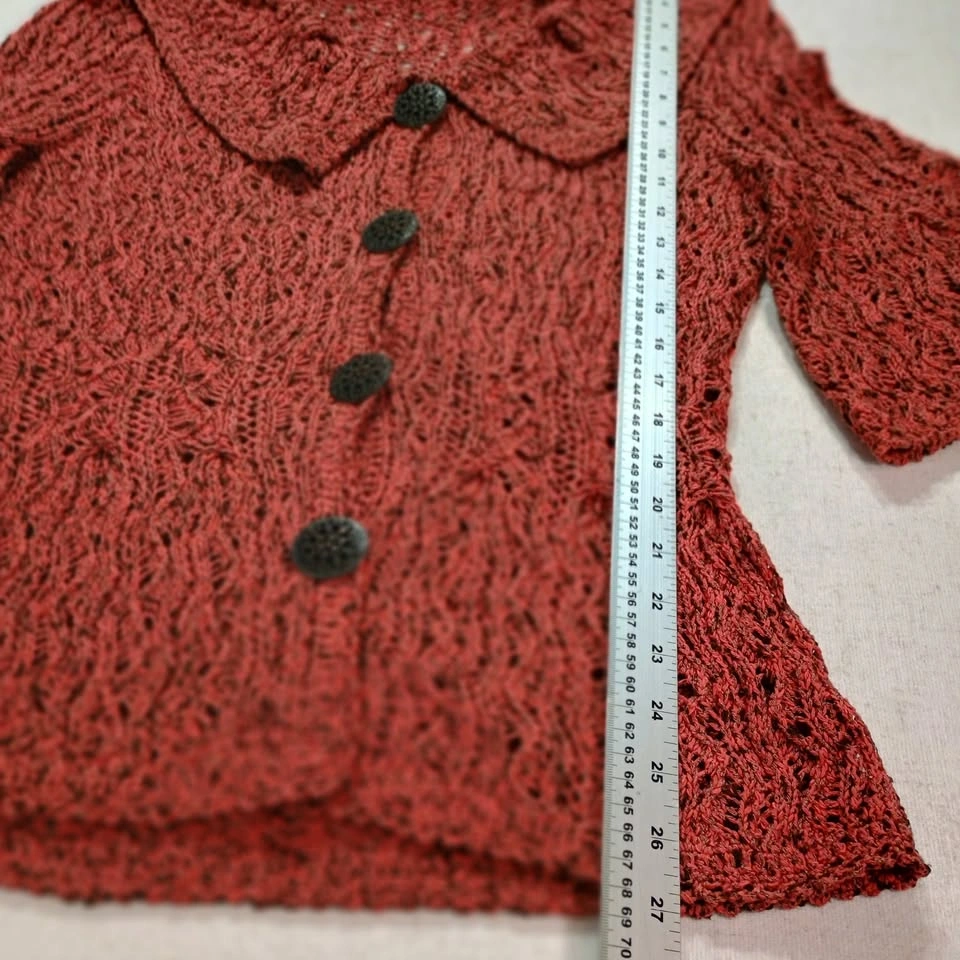 ZoZo Rusty Peach Open Knit Cardigan Size XL - photo 5