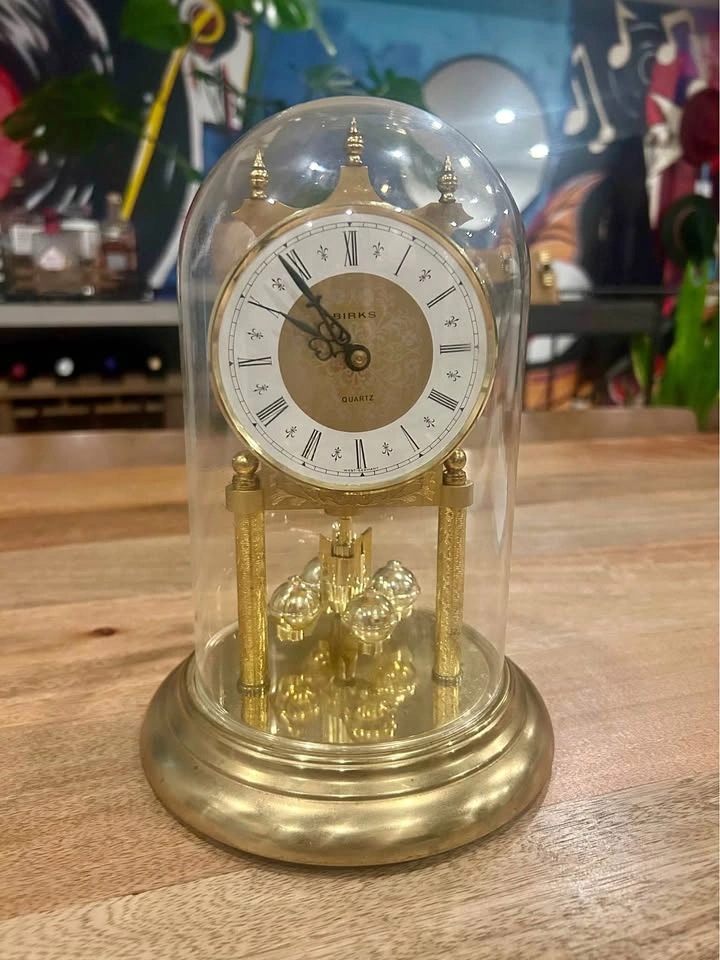 Birks Quartz Mantel Clock with Glass Dome