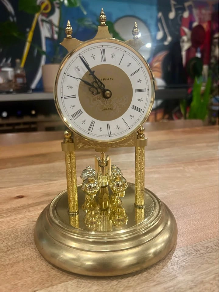 Birks Quartz Mantel Clock with Glass Dome - photo 2