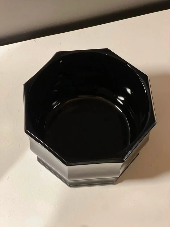 Vintage Tiara Exclusives Indiana Glass Black Octagon Bowl #1078 - photo 3