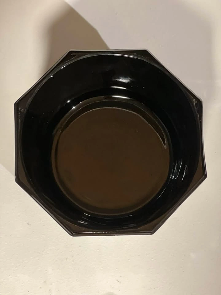 Vintage Tiara Exclusives Indiana Glass Black Octagon Bowl #1078 - photo 4