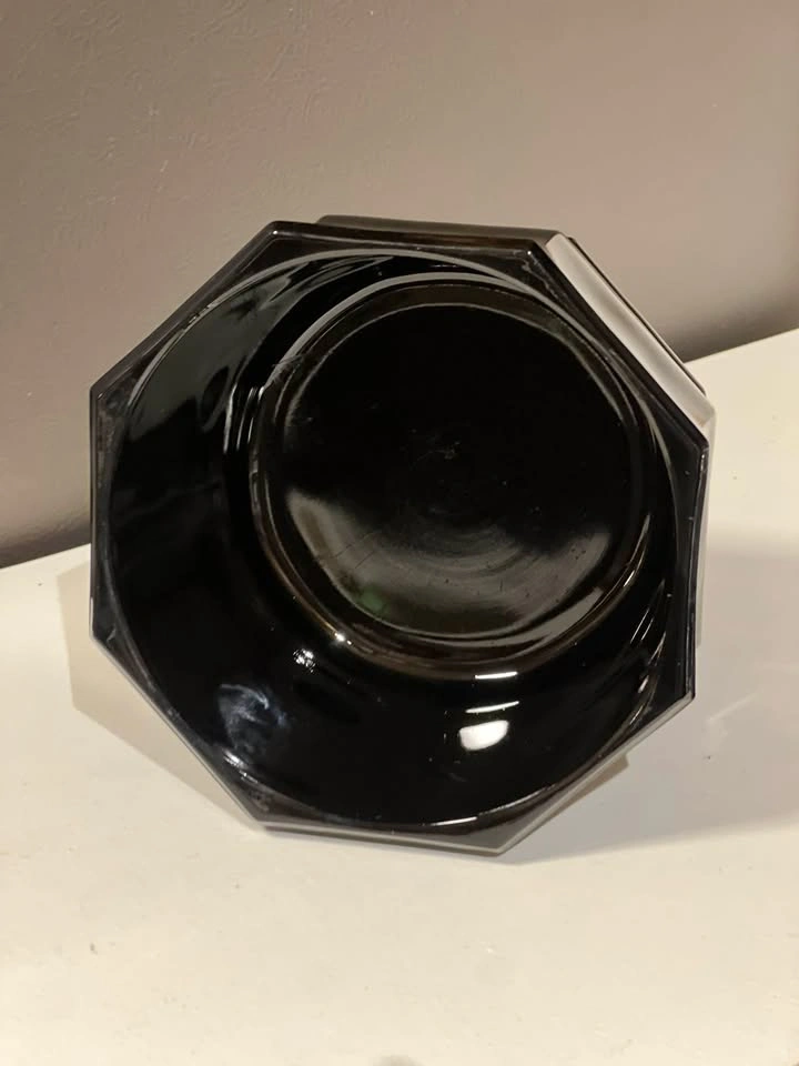 Vintage Tiara Exclusives Indiana Glass Black Octagon Bowl #1078 - photo 5