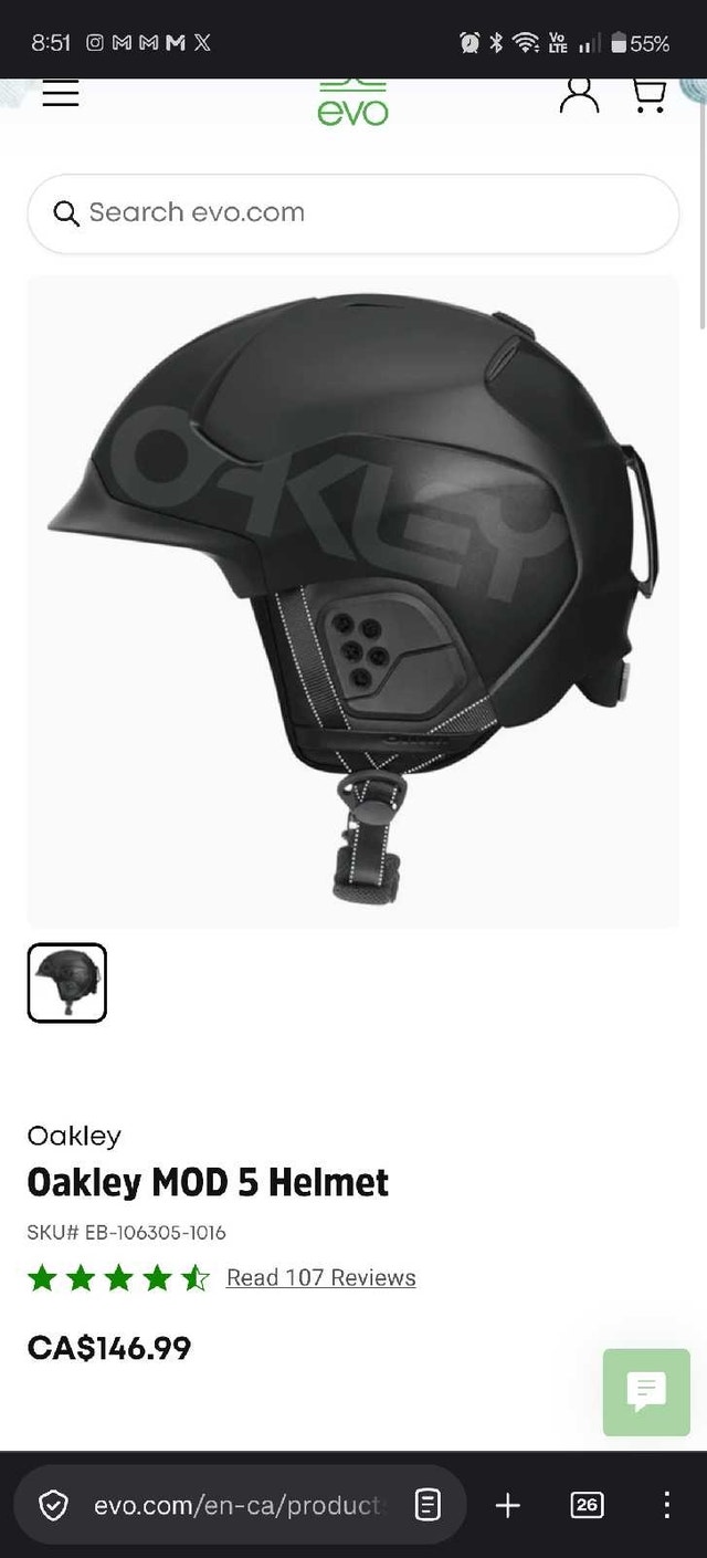 Oakley Mod 5 Helmet – SM, Black – Barely Used - photo 5