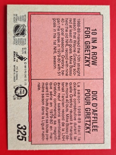 1989-90 O-Pee-Chee Wayne Gretzky Card #325 - photo 2