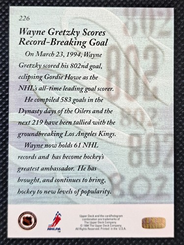 1994-95 Upper Deck - Wayne Gretzky #226 - photo 2