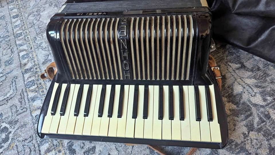 Vintage Hohner Verdi Piano Accordion - Black - German Made