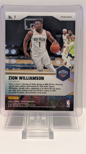 RARE Zion Williamson Center Stage Prizm 2020-21 Mosaic Basketbal - photo 2