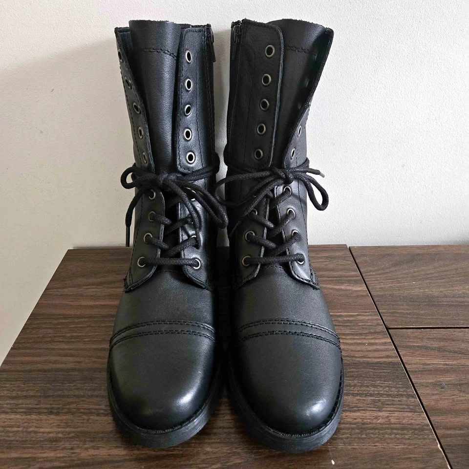 Steve Madden Troopa 3.0 Boots Womens Size 8M Black Leather