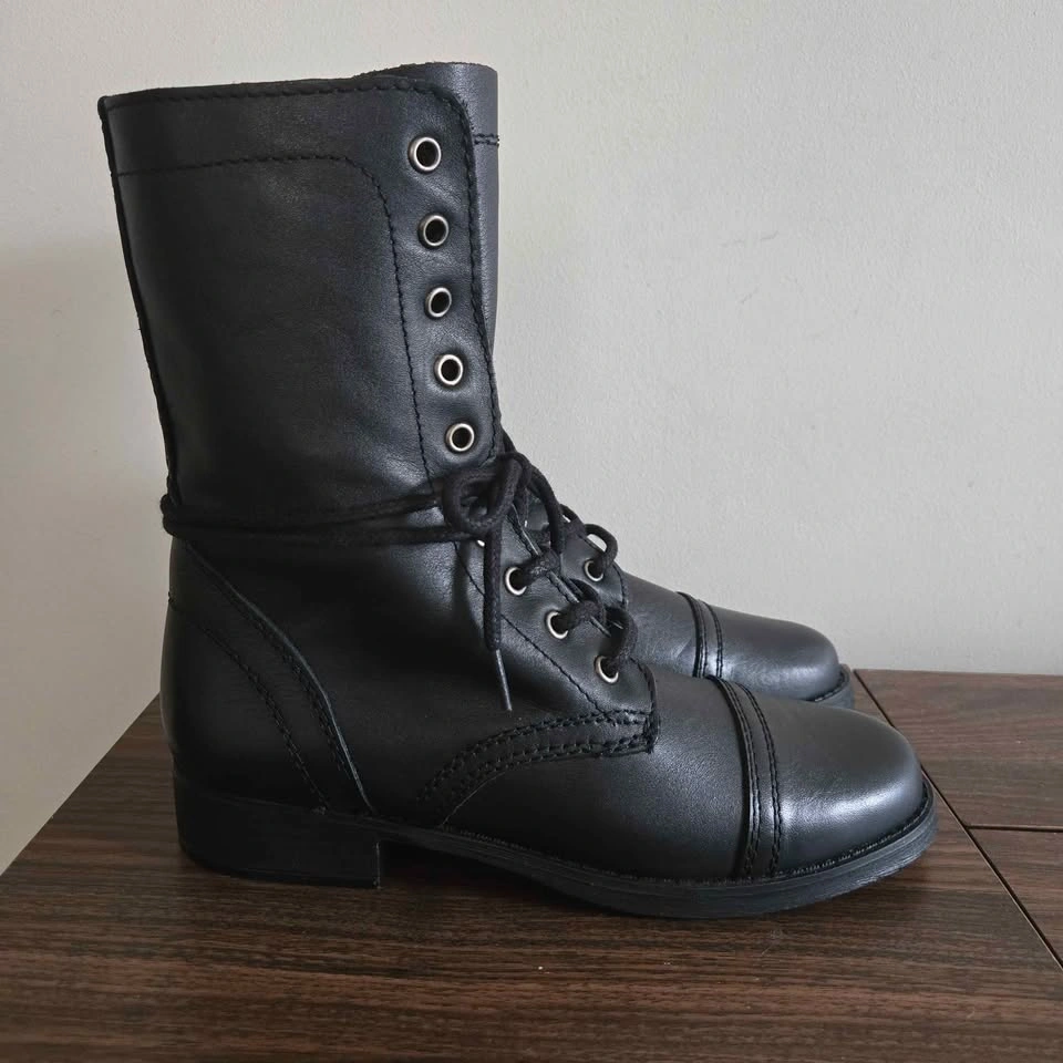 Steve Madden Troopa 3.0 Boots Womens Size 8M Black Leather - photo 3
