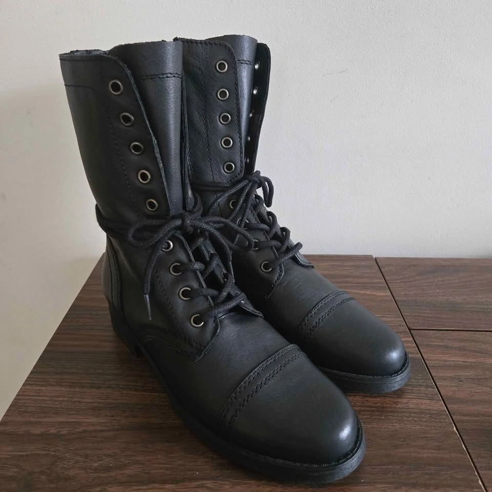Steve Madden Troopa 3.0 Boots Womens Size 8M Black Leather - photo 4