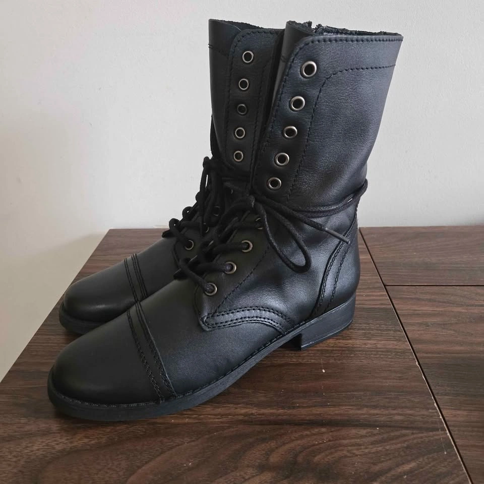 Steve Madden Troopa 3.0 Boots Womens Size 8M Black Leather - photo 5