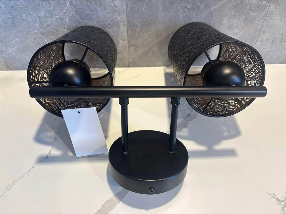 New Black 2-Light Luxurious Metal Wall Sconce with Bulbs - photo 4