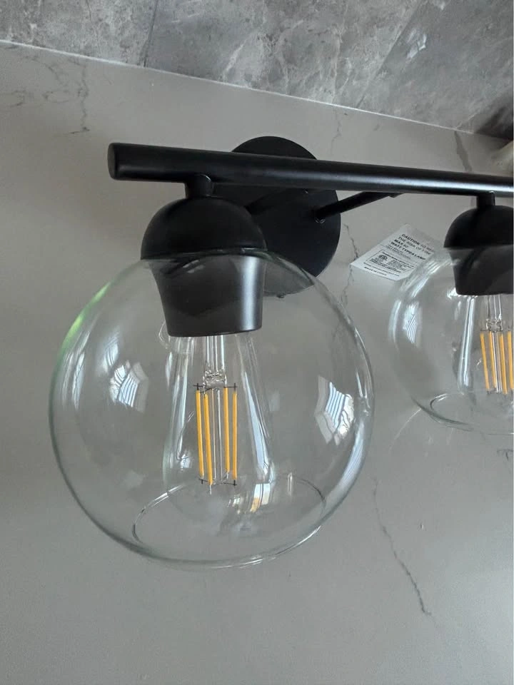 New 2-Light sconce with glass shades, spare marble shades and bu - photo 2