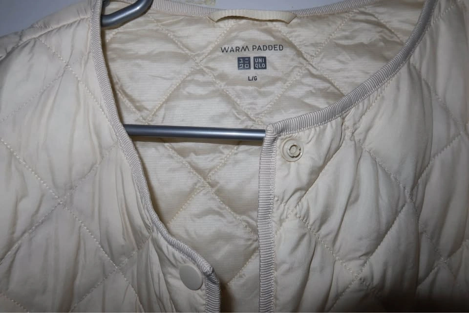 UNIQLO womens Warm Padded Quilted Jacket – Cream – Size L - photo 3