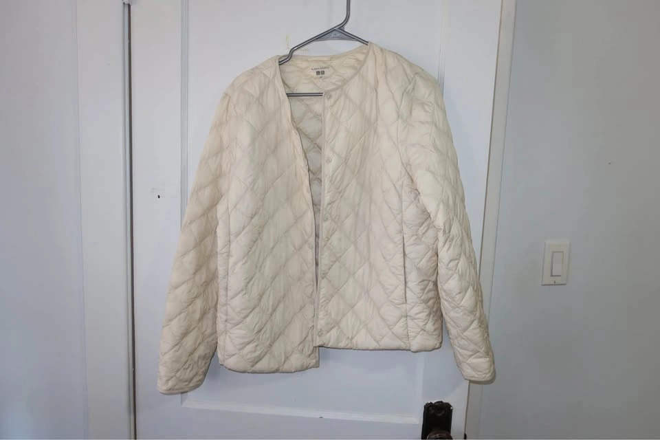 UNIQLO womens Warm Padded Quilted Jacket – Cream – Size L - photo 4