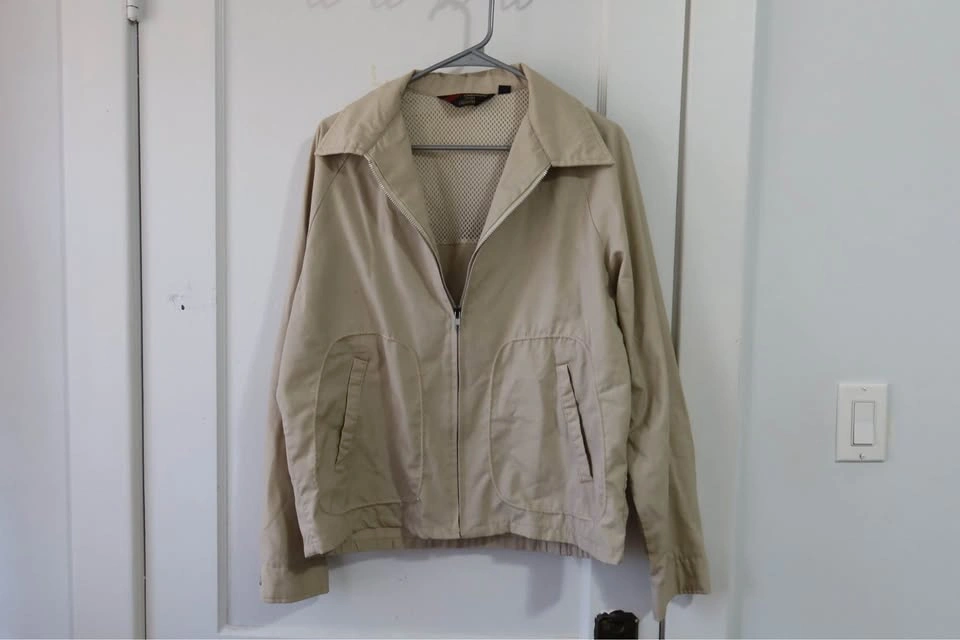 Vintage Beige/Khaki Sears lightweight windbreaker jacket - photo 3