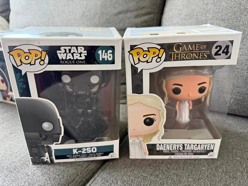Star Wars and Game of Thrones Funko-Pops (K2SO and Danaerys)