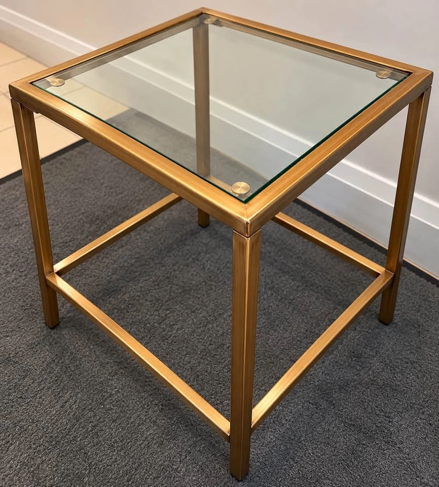 Gold Glass Side Tables Set of 2 - photo 2