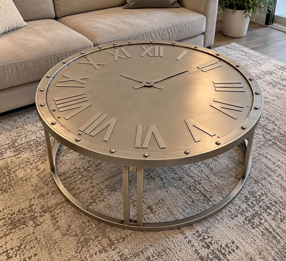 Large Round Industrial Style Coffee Table