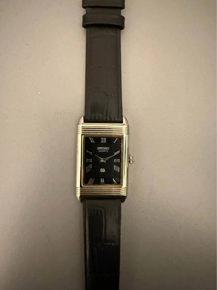 Vintage Seiko “Reverso style” tank Watch - Black Silver Dial - photo 2
