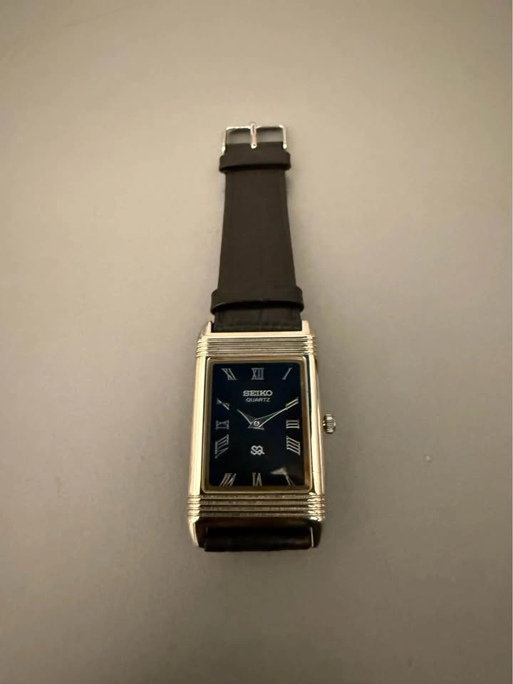 Vintage Seiko “Reverso style” tank Watch - Black Silver Dial - photo 3