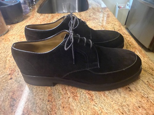 Vintage Giorgio Armani Black Suede Derby Shoes Size 11.5 - photo 2