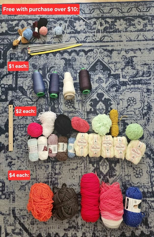 Yarn, thread, and knitting needles