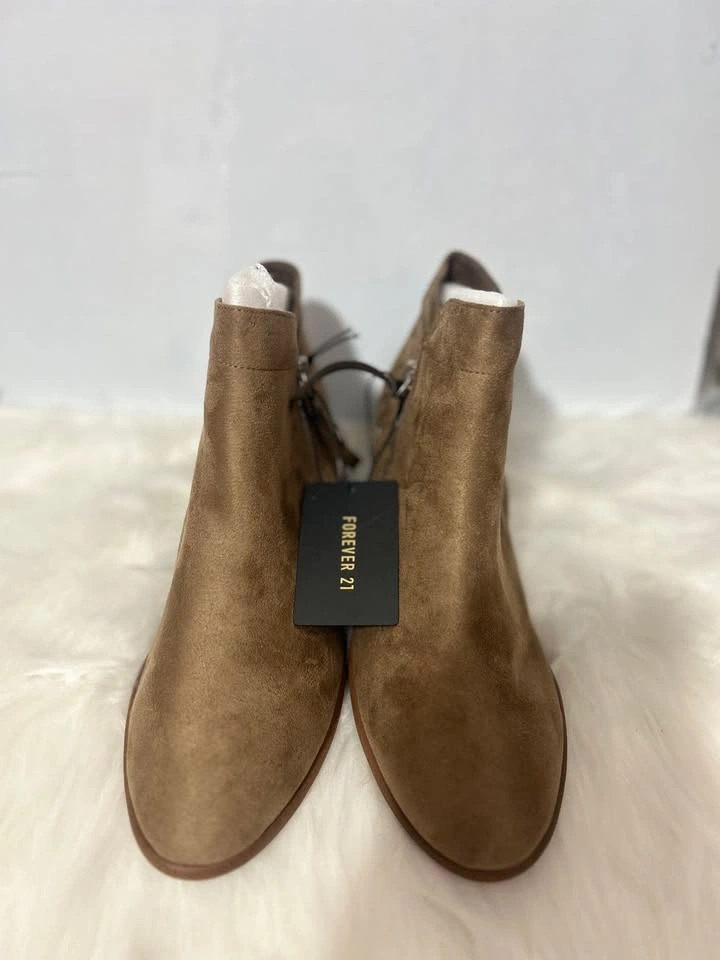 Forever 21 Suede Brown Women's Ankle Boots Size 7.5 - photo 2
